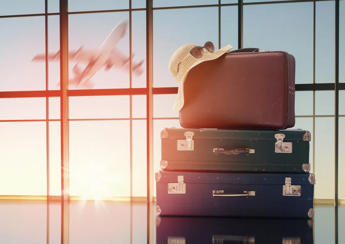 Malas de viagem prontas para embarque
